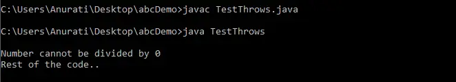 Unterschied zwischen Throw und Throws in Java