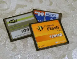 Memory cards used in a DSLR camera