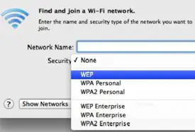 WEP- und WPA-Sicherheitsoptionen beim Herstellen einer Verbindung zu einem drahtlosen Netzwerk
