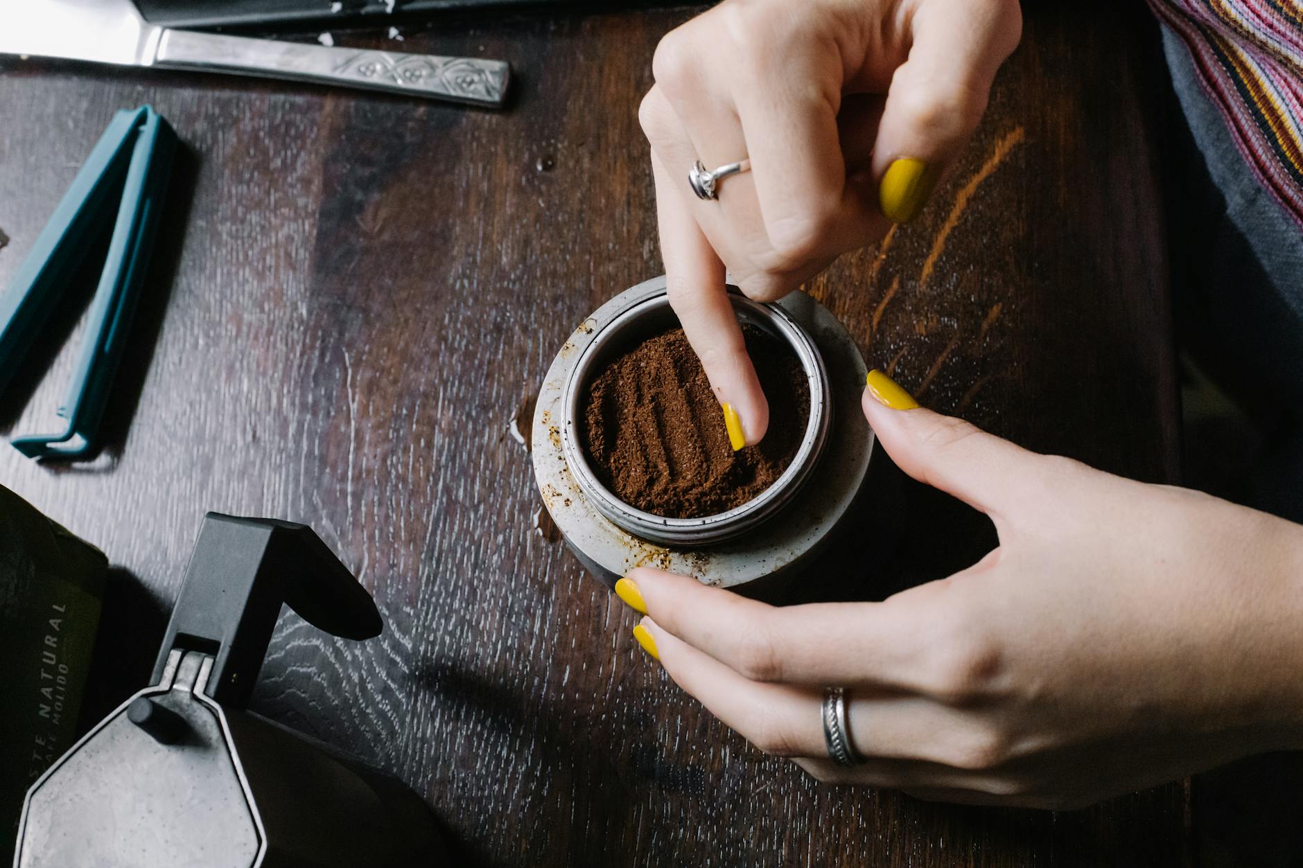 https://www.pexels.com/photo/woman-touching-ground-coffee-7243717/